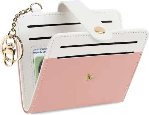 Vista 29 de Airkit Billeteras pequeñas para mujer, con bloqueo RFID, de cuero, con ventana de identificación, carteras para tarjetas para mujer, con monedero