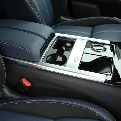 Vista 2 de Marco de protección de consola central de plata mate ABS para Range Rover Velar 2017 2018 2019