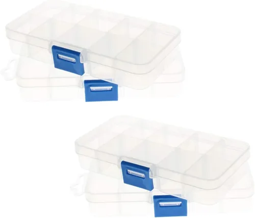 Vista 14 de Utoolmart Caja de herramientas, organizador de herramientas, caja de plástico con bandeja y organizadores, incluye cajas de piezas extraíbles