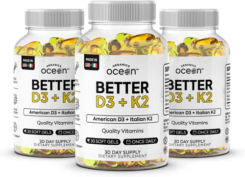 Vista 9 de Organics Ocean Better D3 + K2-100% Suplementos Orgánicos de VIT D3 y K2 con Máxima Biodisponibilidad – Apoya la Densidad Ósea, Equilibrio de Calcio