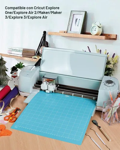 Vista 2 de Gwybkq Tapete de corte, compatible con Cricut Maker 3/Maker/Explore 3/Air 2/Air/One, paquete de 12 alfombrillas adhesivas de corte de luz de 12 x 12