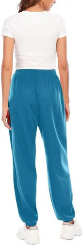 Vista 4 de Pantalones deportivos de talla grande para mujer, estilo casual, cintura elástica, pierna recta, pantalones de descanso, holgados, hasta el tobillo