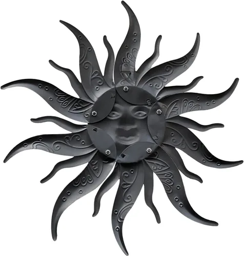 Vista 4 de Decoración de metal para pared, 17.3 pulgadas, decoración rústica retro de metal colgante para interiores y exteriores, regalo para mamá, papá