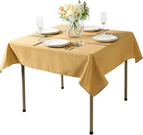 Vista 110 de Mantel rectangular de tela de poliéster lavable de 60 x 120 pulgadas, para decoración de bodas, fiestas, comedores, banquetes