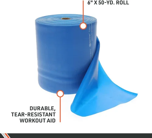 Vista 6 de Body Sport Bandas de ejercicio: bandas de resistencia en rollos de 50 yardas para fitness, estiramiento o terapia física