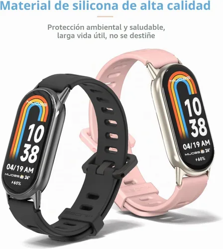 Vista 6 de Correa para Mi Band 10/9/8, pulsera de repuesto para Xiaomi Smart Band 10 Silicona Sport Watch Band 10
