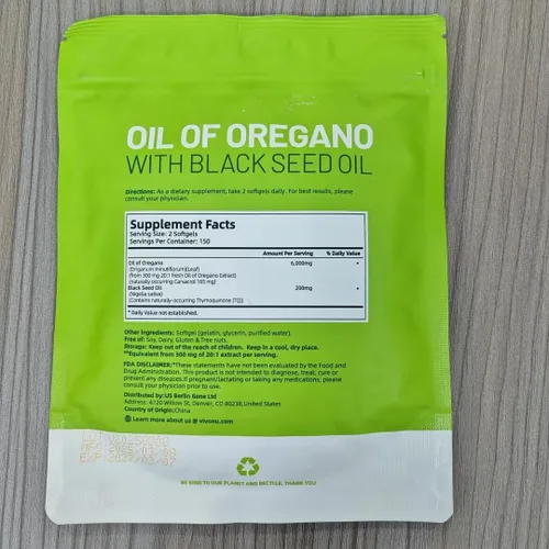 Vista 7 de VivoNu Aceite de orégano con aceite de semilla negra, aceite equilibrado de cápsulas de orégano, cápsulas blandas de aceite de orégano orgánico, sin