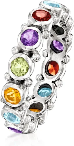 Vista 3 de Ross-Simons 1.50 ct. t.w. Multi-Gemstone Eternity Band in Sterling Silver