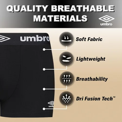 Vista 3 de Umbro Ropa interior para hombre, entrepierna corta de 4 pulgadas, ropa interior de algodón transpirable para hombre, paquete de 6, ropa