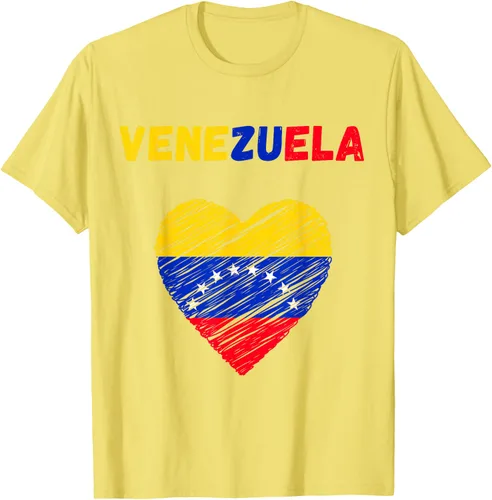 Vista 46 de Camiseta con la bandera venezolana con corazón de Venezuela, Negro