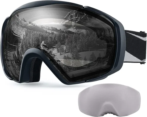 Vista 27 de OutdoorMaster - Gafas de esquí con cubierta, antivaho OTG para nieve/snowboard La cubierta integrada ayuda a proteger la lente, con ajuste OTG