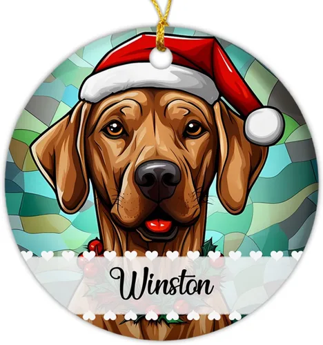 Vista 19 de Airedale Terrier - Adorno de Navidad para perro, regalo para Acción de Gracias, perros personalizados con sombrero de Navidad, adornos de Airedale
