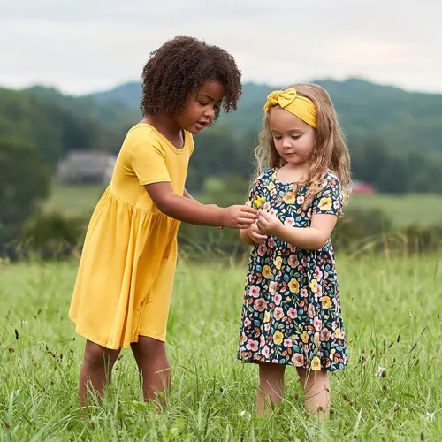 Vista 6 de Gerber Vestido de manga corta con viscosa hecho con eucalipto para bebé y niña pequeña
