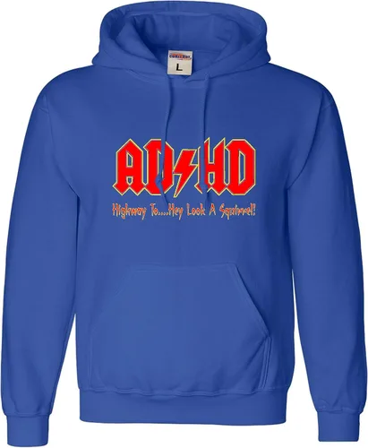 Vista 45 de Go All Out Sudadera con capucha para hombre y mujer con texto en inglés "Highway To Hey Look A Squirrel