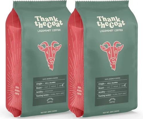 Vista 12 de Thank the Goat Made to Order Café molido gourmet, recién tostado, tostado medio de Huila, Colombia, 12 oz.