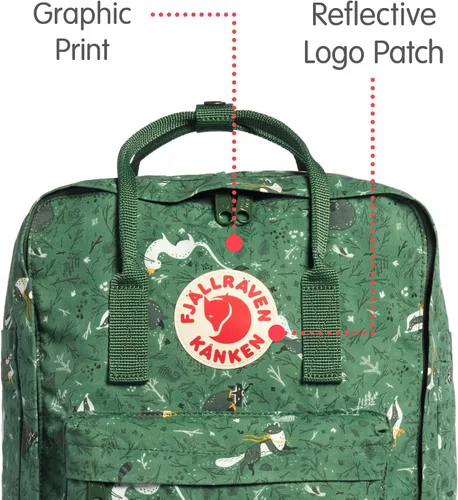 Vista 2 de Fjallraven Kanken Art Special Edition Mochila, fábula verde (GRNFAB976), talla única