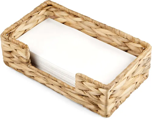 Vista 13 de Servilletero para mesa, servilleteros de cuerda de papel tejida para servilletas de papel, servilleteros de mimbre para mesa de cocina, decoración