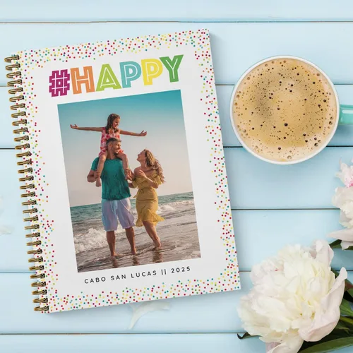 Vista 5 de Gotcha Covered Notebooks Cuaderno de confeti con fotos personalizadas, diario feliz de 8.5 x 11 pulgadas, 120 páginas, varios diseños de papel, tapa