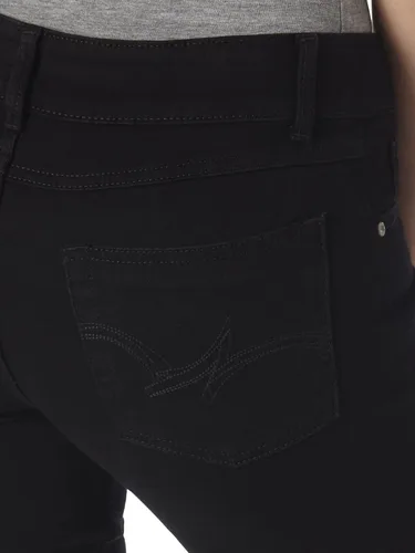 Vista 4 de Wrangler Western - Jeans elásticos de tiro medio para mujer, Azul