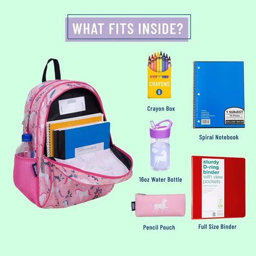 Vista 6 de Wildkin - Mochila infantil de 15 pulgadas con máscara facial (unicornios mágicos)