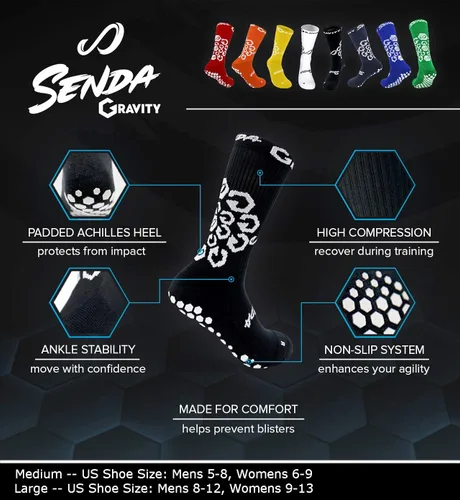 Vista 6 de SENDA Ushuaia Pro 2.0 - Zapatos de fútbol americano para interiores, cancha y fútbol sala (9.5 de hombre10.5 de mujer) y calcetines de agarre