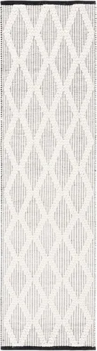 Vista 3 de SAFAVIEH Natura Collection - Alfombra de pasillo de 8 pies, color negro y marfil, diseño moderno, ideal para zonas de alto tráfico en pasillo, baño