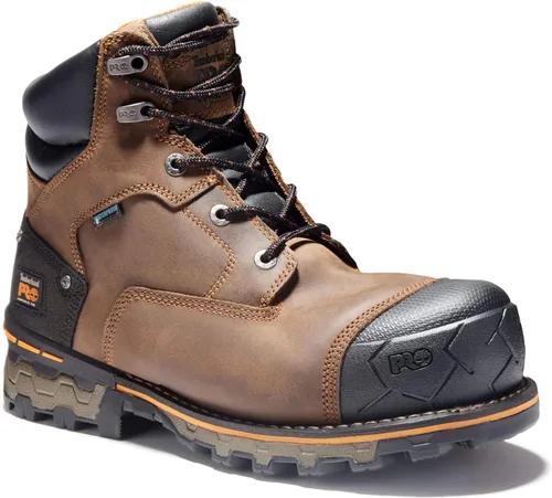 Vista 2 de Timberland PRO Boondock - Botas de trabajo para hombre (6.0”/15 cm), color negro, marrón, 8.5