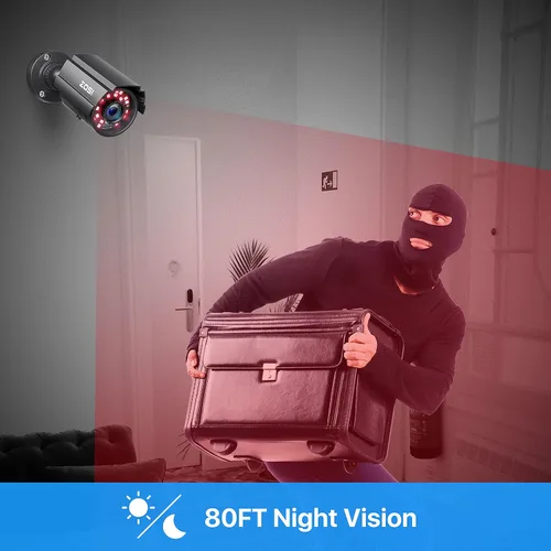 Vista 8 de ZOSI - Cámara de seguridad híbrida tipo bala 4 en 1 TVI/CVI/AHD/960H CVBS de 2.0MP, 1080P HD, 1920TVL para exteriores en interiores