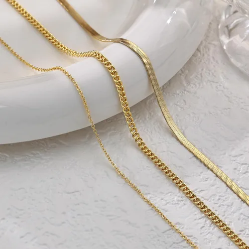 Vista 7 de Collar de oro para mujer, chapado en oro de 14 quilatescollares en capas de plata para mujer, delicado juego de collar de oro, gargantilla