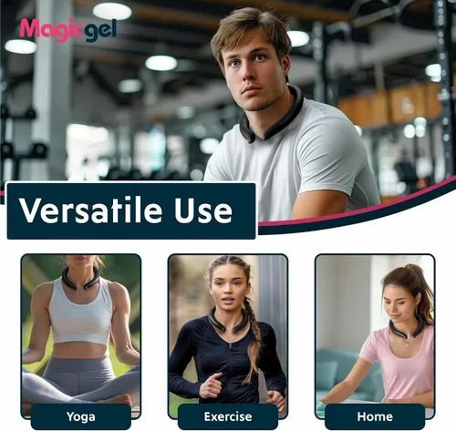 Vista 7 de Magic Gel Enfriadores de anillos para el cuello, bolsa de hielo portátil para enfriar el cuello, tubo enfriador de cuerpo fresco, bolsas de hielo