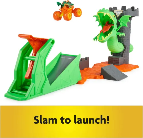 Vista 10 de Monster Jam, juego Dueling Dragon con camión monstruo Dragón exclusivo a escala 1:64, juguetes para niños de 3 años en adelante