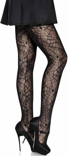 Vista 3 de Leg Avenue - Medias de tela araña de encaje para mujer