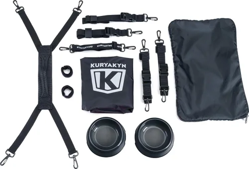 Vista 5 de Kuryakyn 5288 Grand Pet Palace: Transportador portátil resistente al clima para mascotas de motocicleta/gato/perro para portaequipajes o asiento