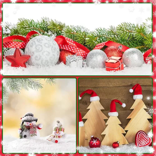 Vista 3 de Syhood - Nieve falsa de Navidad para manualidades, nieve falsa con purpurina, nieve falsa en polvo artificial para decoración de pueblo, decoración