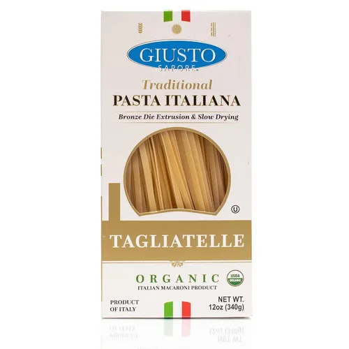 Vista 9 de Giusto Sapore Pasta italiana Bucatini artesanal importada, bronce orgánico dibujado 340G