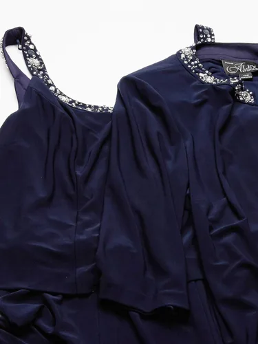 Vista 8 de Alex Evenings Vestido tipo chaqueta de 2 piezas para mujer con ribete de lentejuelas