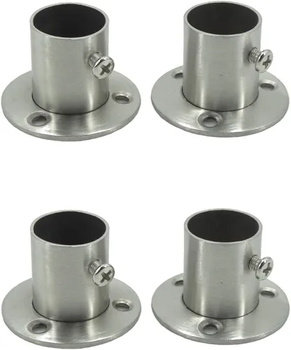 Vista 4 de Soporte para barra de armario de acero inoxidable con brida de 0.748 in (juego de 4)