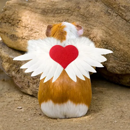 Vista 4 de Traje de 2 piezas para el día de San Valentín, alas de ángel con corazón de amor, disfraz de corazón de amor para mascotas pequeñas, chaleco