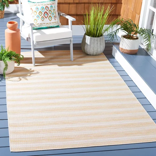 Vista 28 de SAFAVIEH Hampton Collection - Alfombra lavable para exteriores de 2 x 9 pies, color marfil y gris, no desprende pelusa y fácil de limpiar, ideal