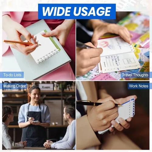 Vista 4 de Geyee 45 mini blocs de notas de 2.6 x 3.5 con 40 páginas cada uno, pequeños cuadernos en espiral, mini blocs de notas de teñido anudado, blocs