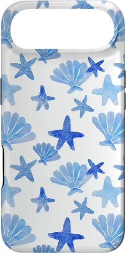 Vista 27 de Funda para iPhone 16 Coastal Nieta Azul Preppy Shells Estrellas de mar Océano Lindo Caso