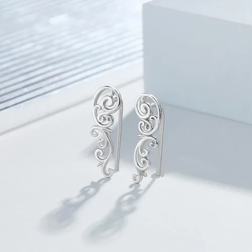 Vista 4 de Ear Climbers Earrings for Women Sterling Silver Vintage Ear Crawler Earrings Jewelry Gifts for Women Girls