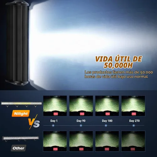 Vista 5 de Nilight 39 Pulgadas 252W Barra de Luz LED Combo Puntal y Dispersión 24V 12V Iluminación para Barco, Iluminación de Conducción Todoterreno, Luces