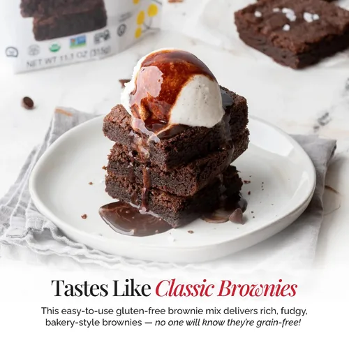 Vista 7 de Otto's Naturals Mezcla clásica de brownie sin granos, 315 g, paquete de 6, libre de los 9 principales alérgenos, versátil para golosinas horneadas