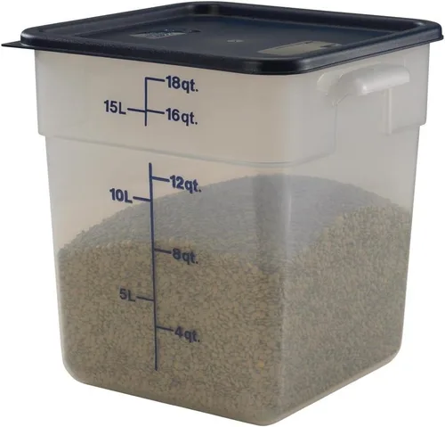 Vista 3 de Cambro SFC12453, tapa CamSquares para contenedores de almacenamiento de alimentos de 12, 18 y 22 qt, polietileno, azul medianoche, NSF
