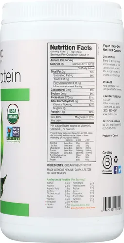 Vista 6 de Nutiva, Proteína de cáñamo, orgánica 0.53 oz, 16 onzas líquidas