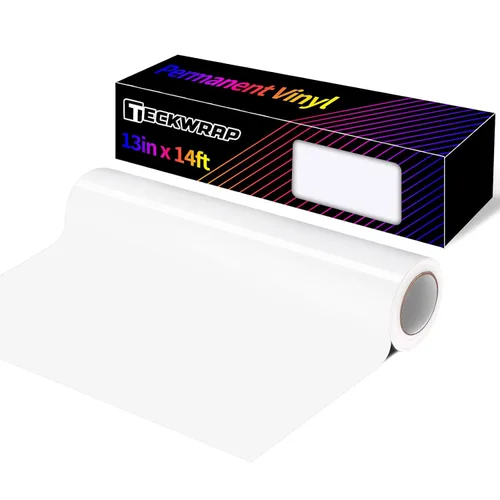 Vista 8 de TECKWRAP 001 Vinilo adhesivo inteligente permanente, 13 pulgadas x 5 pies, vinilo para proyectos de calcomanías de bricolaje, compatible con Blanco