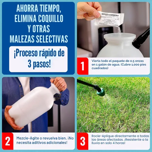 Vista 3 de Plus - Herbicida para césped - Mata nuez morada y amarilla para césped con surfactante premezclado, mezcla herbicida segura para césped y mascotas