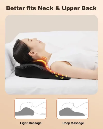 Vista 6 de Beleduc Masajeador de espalda Shiatsu con calor, masajeador de espalda para dolor de espalda, tejido profundo, masaje de vibración, almohada