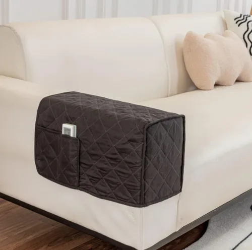 Vista 8 de Fundas antideslizantes para reposabrazos con 2 bolsillos para sofá, sillón, organizador para control remoto, teléfono, protector de brazos
